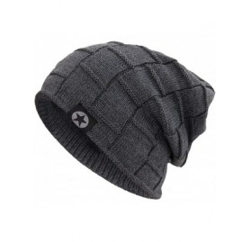 Skullies & Beanies Winter Knit Wool Warm Hat Thick Soft Stretch Slouchy Beanie Skully Cap - F1-grey - CE18HEEG69R $18.39