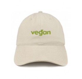 Baseball Caps Vegan Embroidered Low Profile Brushed Cotton Cap - Stone - CQ188TKSLS3 $16.34