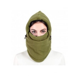 Balaclavas Balaclava Face Mask for Women- Men- Windproof Soft Fleece Ski Face Mask - Olive Green - CT18YA25COK $9.82