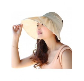 Sun Hats Womens Foldable Anti UV Sun Hat Cap Big Brim Floppy Travel Beach Bucket Hat UPF50+ - Cream - CC11ZPG6LOZ $12.69