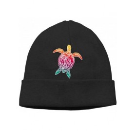 Skullies & Beanies Hawaiian Honu Turtle Beanie Hat Cute Toboggan Hat Winter Hats Knit Hat Beanies for Men and Women - Black -...