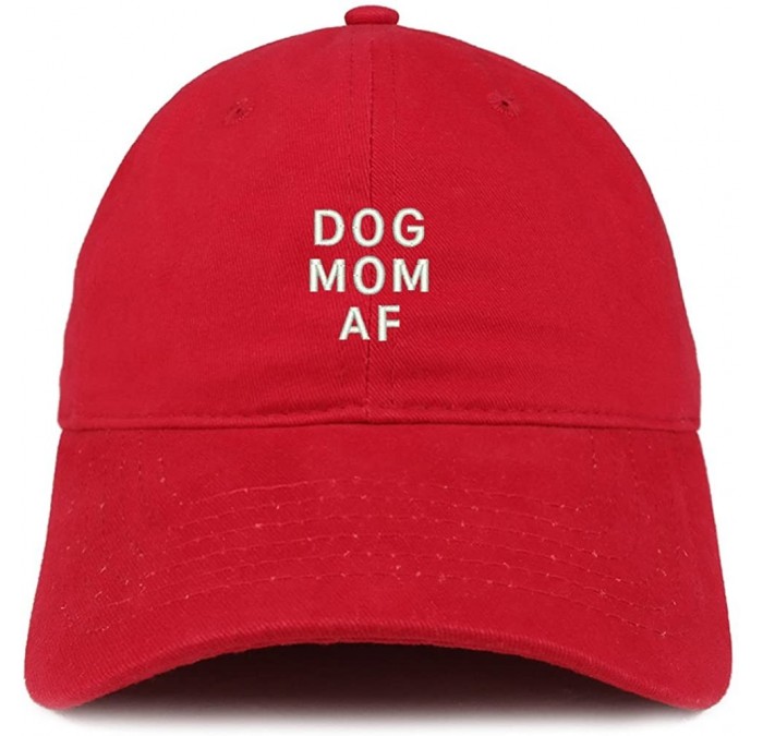 Baseball Caps Dog Mom AF Embroidered Soft Cotton Dad Hat - Red - CH18EYTR4UH $18.34