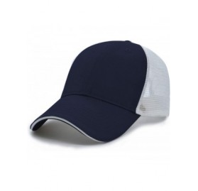 Visors Baseball Cap Mesh Visor Trucker Hats Adjustable Plain Cap Polo Style Low Profile - Black - CX184HZ7AQQ $11.14