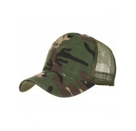 Baseball Caps Baseball Caps- Camouflage Low Profile Mesh Trucker Hats for Men Women - Army Green - CF18G9A7W6G $21.27