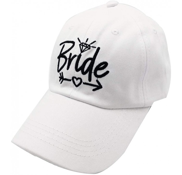 Baseball Caps Women's Bride Hat Embroidered Distressed Tribe Baseball Cap for Wedding Party - Bride - White - C418WKMM895 $27.02