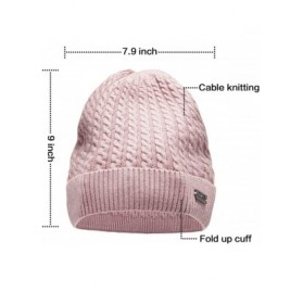 Skullies & Beanies Beanies for Small Head Cable Knit Beanie Winter Hats for Women Skull Caps for Ladies (Grey) - Purple - CS1...