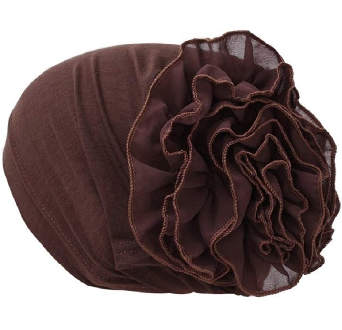 Skullies & Beanies Cancer Chemo Hat Flower Beanie Scarf Ethnic Cloth Print Turban Bonnet India Hat Handwear - D---coffee - CZ...