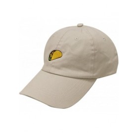 Baseball Caps Taco Emoji Cotton Baseball Cap Dad Hats - Putty - CU12JQZ94J9 $11.20