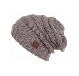 Skullies & Beanies Trendy Warm Oversized Chunky Soft Cable Knit Slouchy - Taupe - CC1270MU8SB $13.32