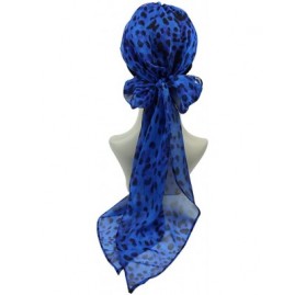 Skullies & Beanies Chemo Headwear Headwrap Scarf Cancer Caps Gifts for Hair Loss Women - Black Blue Leopard - CJ18D47H7M2 $16.35