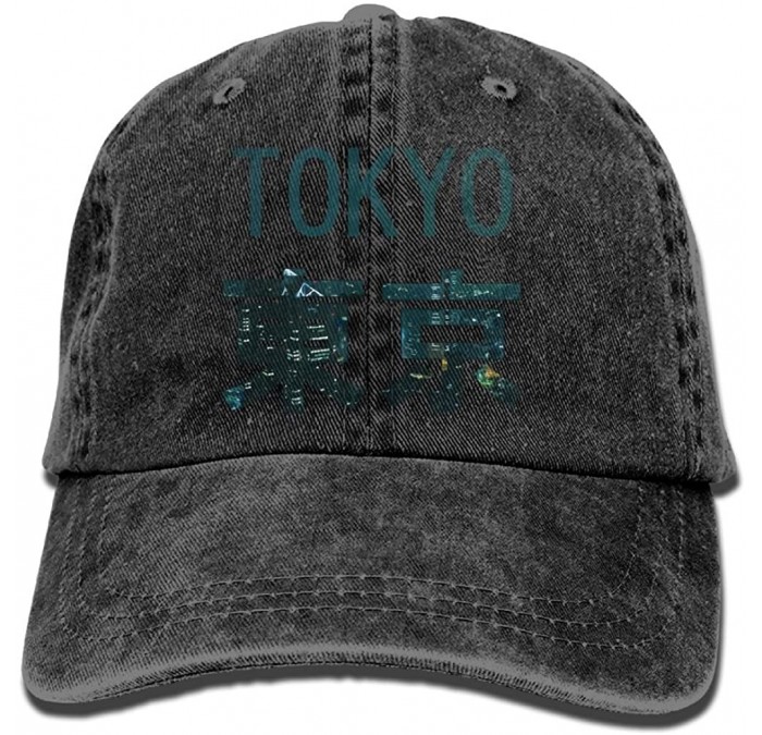 Cowboy Hats Tokyo City Beautiful Trend Printing Cowboy Hat Fashion Baseball Cap for Men and Women Black - Black - CZ18C3T625U...