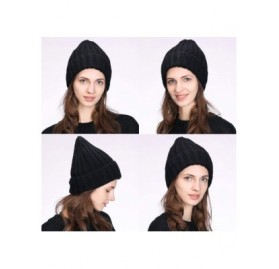 Skullies & Beanies Unisex Thick Wool Knit Baggy Slouchy Beanie Hat Watch Cap for Men Women - 89260_black - CO18AQ89E8Q $16.43