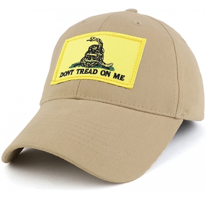 Baseball Caps Dont Tread on Me- Gadsden Snake Embroidered Tactical Patch with Adjustable Operator Cap - Khaki - CU17YYRA420 $...