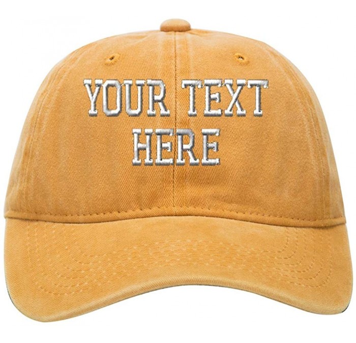 Baseball Caps Custom Embroidered Baseball Hat Personalized Adjustable Cowboy Cap Add Your Text - Yellow - CO18HTLXDZ5 $35.29