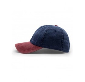 Baseball Caps Men Women Twill Cotton Dad Hats Two-Tone Vintage Distressed Baseball Caps Adjustable - Navy - CX18TKTISE8 $9.10