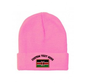 Skullies & Beanies Custom Beanie for Men & Women Kenya Embroidery Acrylic Skull Cap Hat - Soft Pink - CD18H5LKM0X $14.56