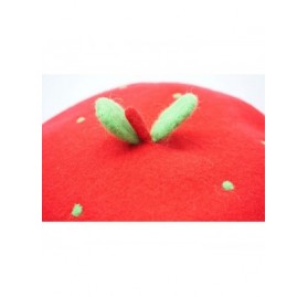 Berets Lady French Beret- Beanie Hat- Beanie Cap- Soft Wool- Handmade - Red - Green Sprouts M(52-55cm) - CE187QOYXHS $22.58