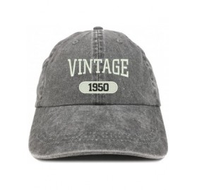 Baseball Caps Vintage 1950 Embroidered 70th Birthday Soft Crown Washed Cotton Cap - Black - CP180WYTWXD $16.20