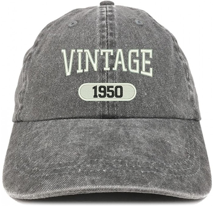 Baseball Caps Vintage 1950 Embroidered 70th Birthday Soft Crown Washed Cotton Cap - Black - CP180WYTWXD $34.66
