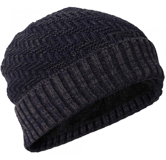 Skullies & Beanies Cool Men Roll Knit Beanie Rectangular Winter Skullcap Top Hat - B098-ys-ny - CS18KM7WGGX $33.41