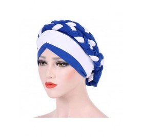 Skullies & Beanies Fashion Women India Hat Muslim Ruffle Cancer Chemo Beanie Turban Wrap Cap Gift - Blue - CO18R9GIOSO $6.91