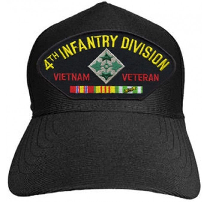 Baseball Caps U.S. Army 4th Infantry Division Vietnam Veteran Baseball Cap. Black. Made in USA - C018CQ9X5DQ $33.66