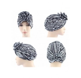 Skullies & Beanies 1Pack/2Packs Women Turban African Pattern Headwrap Beanie Pre-Tied Bonnet Chemo Cap Hair Loss Hat - CM18UM...