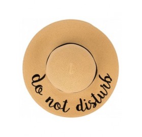 Sun Hats Exclusives Straw Embroidered Lettering Floppy Brim Sun Hat (ST-2017) - Do Not Disturb - CY17WX9MK2Y $14.91