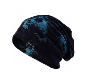 Skullies & Beanies Mens Slouchy Beanie Hat Thin Baggy Summer Skull Cap - Blue - CG18U53X3IR $14.09