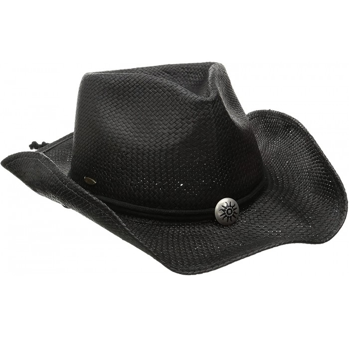 Cowboy Hats Dorfman Pacific Women's Shapeable Toyo Western Hat - Black - CV1287VG239 $71.77