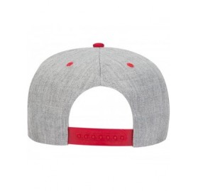 Baseball Caps Square Flat Visor SNAP 5 Panel Pro Style Snapback Hat - Red/H.gry/H.gry - CF180D3SHCK $14.26
