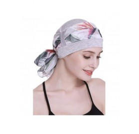 Headbands Elegant Chemo Cap With Silky Scarfs For Cancer Women Hair Loss Sleep Beanie - Light Health Grey - CA18LXAUYL9 $14.12