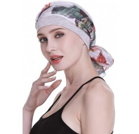 Headbands Elegant Chemo Cap With Silky Scarfs For Cancer Women Hair Loss Sleep Beanie - Light Health Grey - CA18LXAUYL9 $14.12