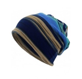 Balaclavas Comfortable Cotton Skull Beanies Hats Unisex Windproof Stylish Striped Scarf Multi Purpose Caps - Navy - CD18AK7MR...