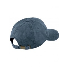 Baseball Caps Butterfly Embroidered Washed Cotton Adjustable Cap - Navy - CK12IFNSFCZ $21.76