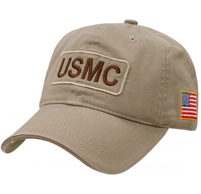 Baseball Caps US Military Dual Flag Raid Polo Baseball Caps R89M - Usmc - C711JUF4ZC7 $44.96