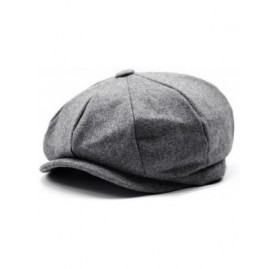 Newsboy Caps Men's Women's Premium Wool Blend 8Panels Plaid Herringbone Newsboy Hat - Gray - C3186KH5YGW $10.55