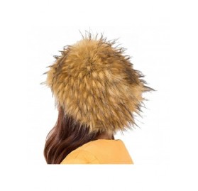 Skullies & Beanies Faux Fur Warm Hat for Women Russian Cossack Style Winter - Yellow - CF128TE9MDL $18.03