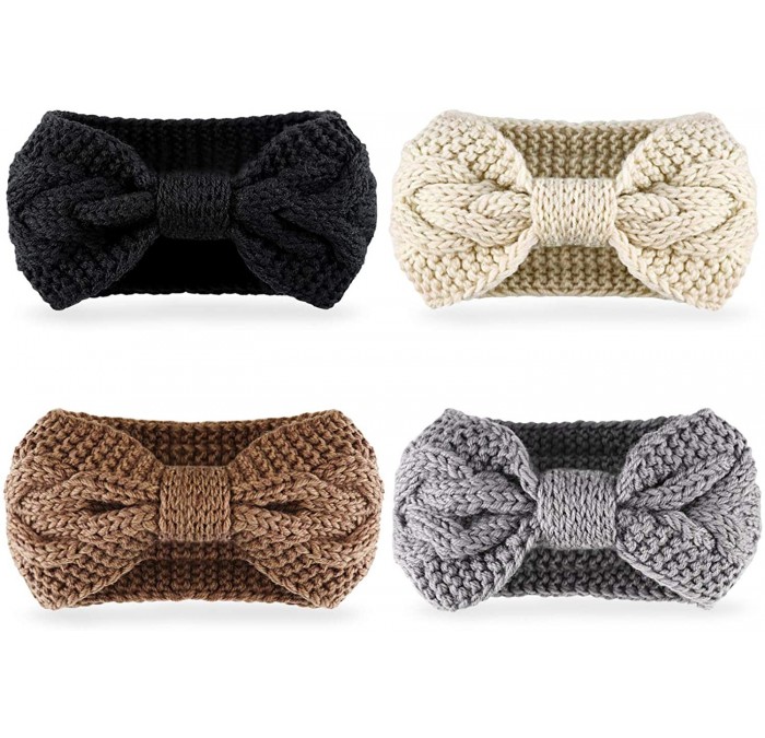 Headbands Crochet Turban Headband for Women Warm Bulky Crocheted Headwrap - Zc 4 Pack Crochet Knot C - CK1934Q0LWY $21.04