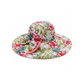 Bucket Hats Womens Wide Brim Floppy Sun Hat Reversible Summer Beach Hats with Detachable Bowknot - Pink - CU18GSE5NQZ $13.00