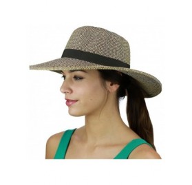 Sun Hats Women's Solid Color Band with Tassel Summer Beach Floppy Brim Sun Hat - Brown Combo - CS17YU8U2D7 $13.70