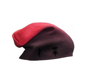 Skullies & Beanies Custom Slouchy Beanie Disc Golf Sport Embroidery Skull Cap Hats for Men & Women - Red - CZ18A7KE474 $37.74