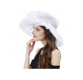 Sun Hats Women's Lace Fascinators Floppy Sun Hat for Kentucky Derby- Royal Ascot- Church- Wedding- Tea Party- Easter - CA17YU...