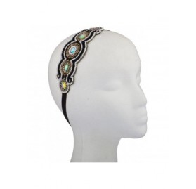 Headbands Boho Tribal Beaded Crystal Pave Stretch Headband - CY127M2YYMP $9.25