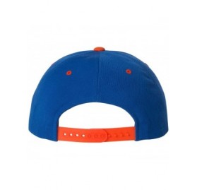 Baseball Caps Flexfit 6 Panel Premium Classic Snapback Hat Cap - Royal/Orange - CV12D6KE9LD $10.18