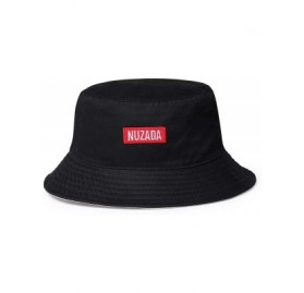 Bucket Hats Unisex Solid Colors Bucket Hat Summer Sun Cap - Black - C218NCA8M4I $17.97