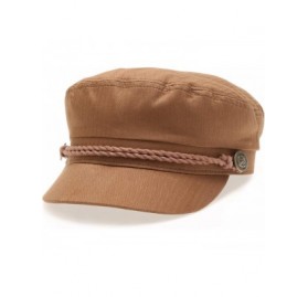 Newsboy Caps Women's 100% Cotton Mariner Style Greek Fisherman's Sailor Newsboy Hats with Comfort Elastic Back - Brown - CS18...