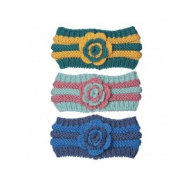 Skullies & Beanies 3 Pack Womens Winter Knit Headband & Hairband Ear Warmer & Beanies - Blush/Lt Green-yell/Dk Green-blue/Vio...