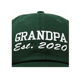 Baseball Caps New Grandpa Hat Est 2019 2020 Fun Gift Embroidered Dad Hat Cotton Cap - Dark Green - CN18RZE3DA6 $17.92