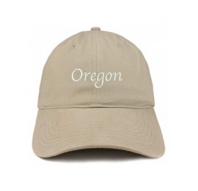 Baseball Caps Oregon Embroidered 100% Cotton Adjustable Cap Dad Hat - Khaki - CA18SO37W59 $20.88